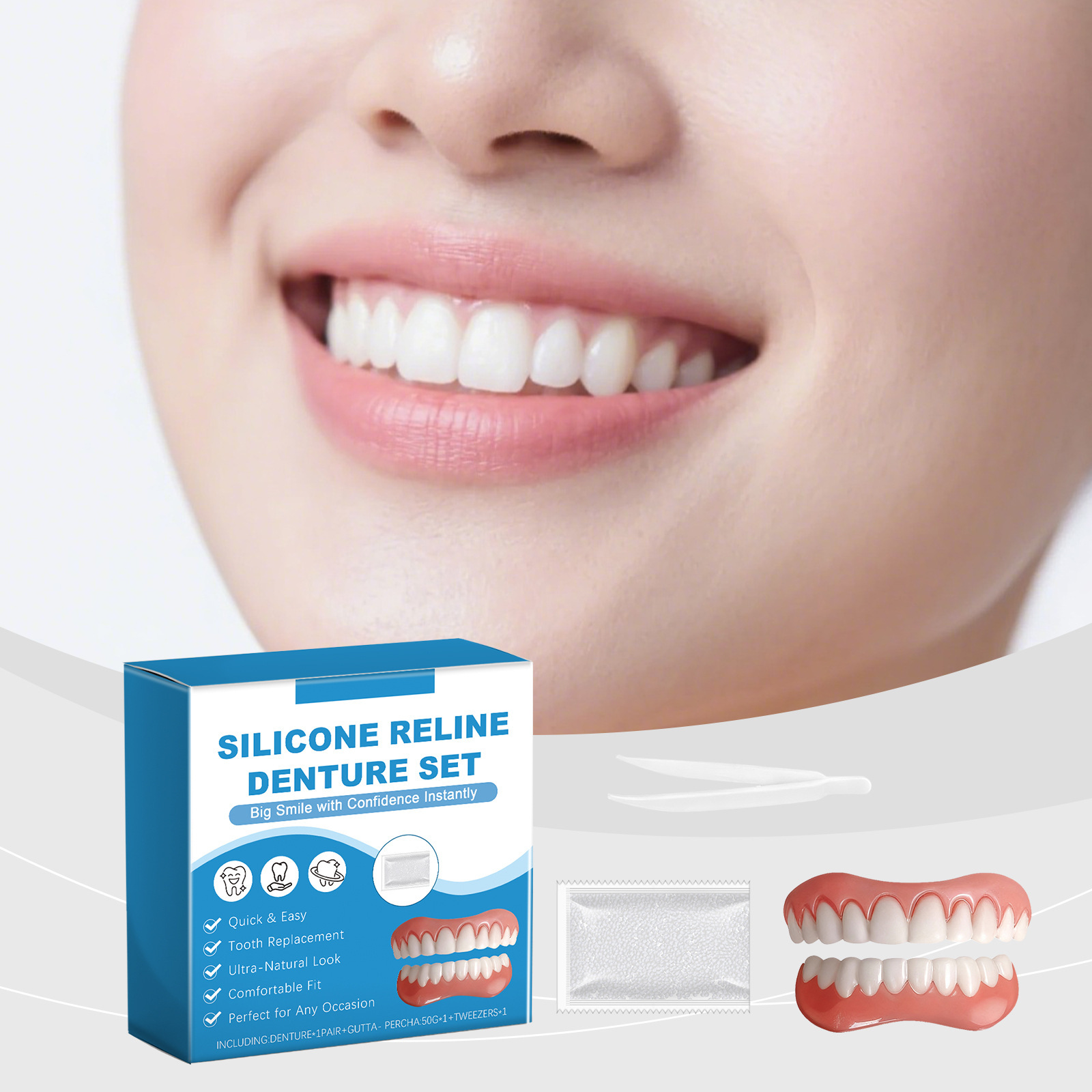 Denture Full Set Over Gums Kit - Full Cover Adhesive review and price