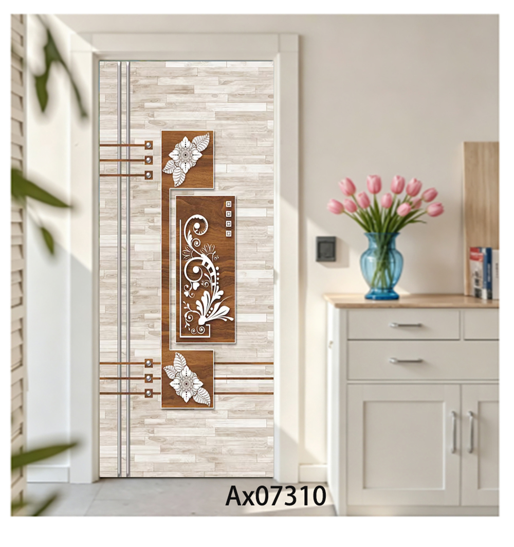 Retro Floral Wood Marble Door  - Full Cover Adhesive review and price