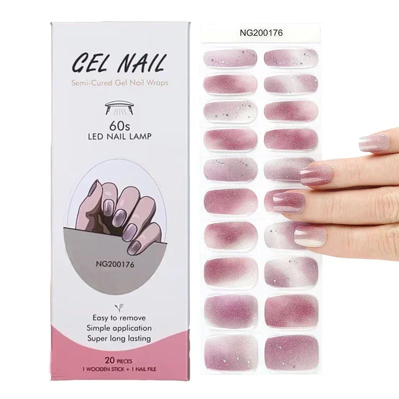 Semi-Cured Gel Nail Strips Pat - Full Cover Adhesive review and price