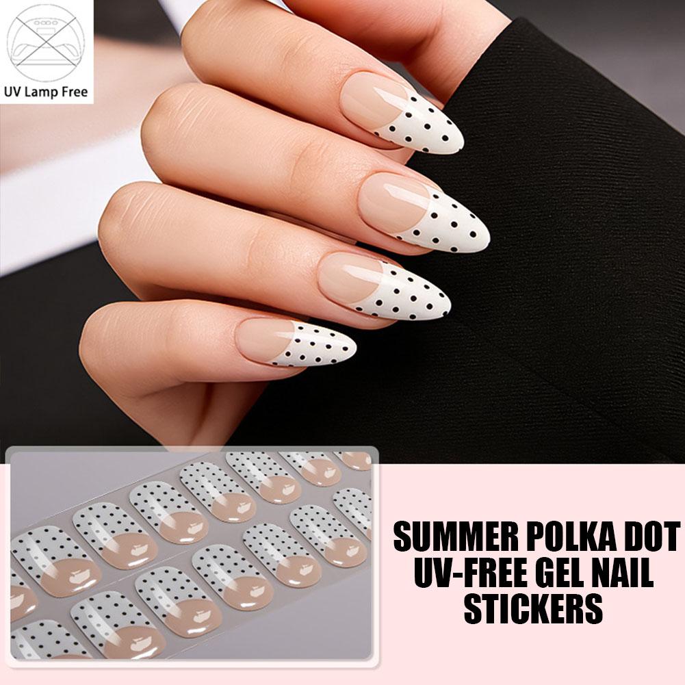Polka Dot Gel Nail Strips Full - Full Cover Adhesive review and price