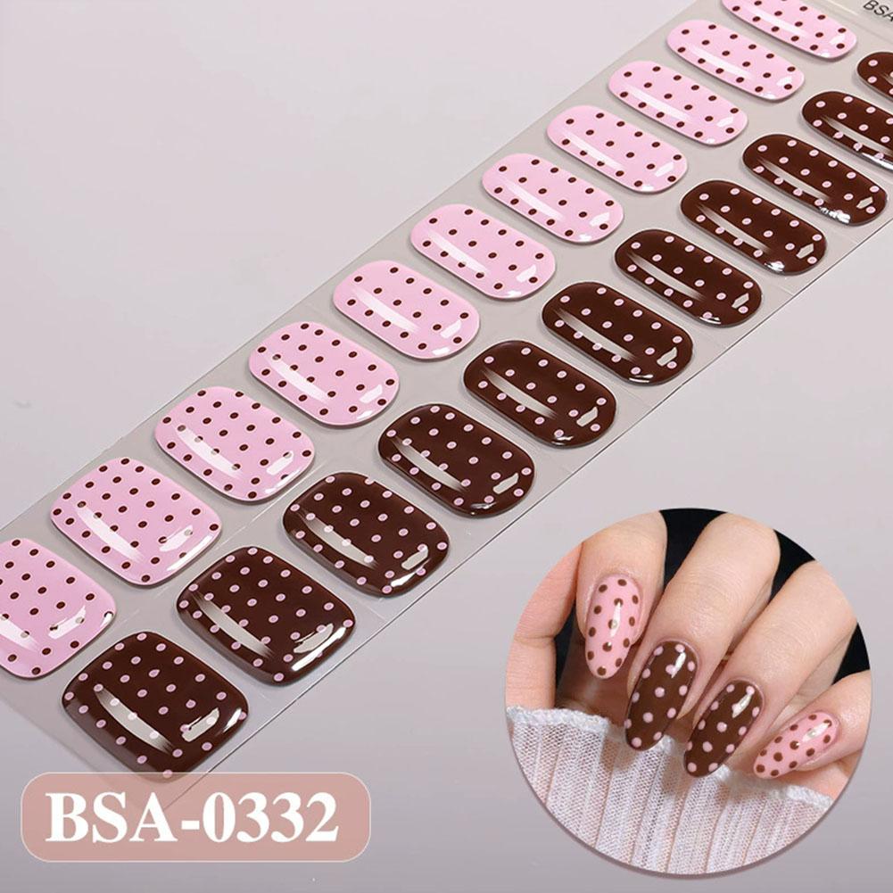 Polka Dot Gel Nail Strips Full - Full Cover Adhesive review and price