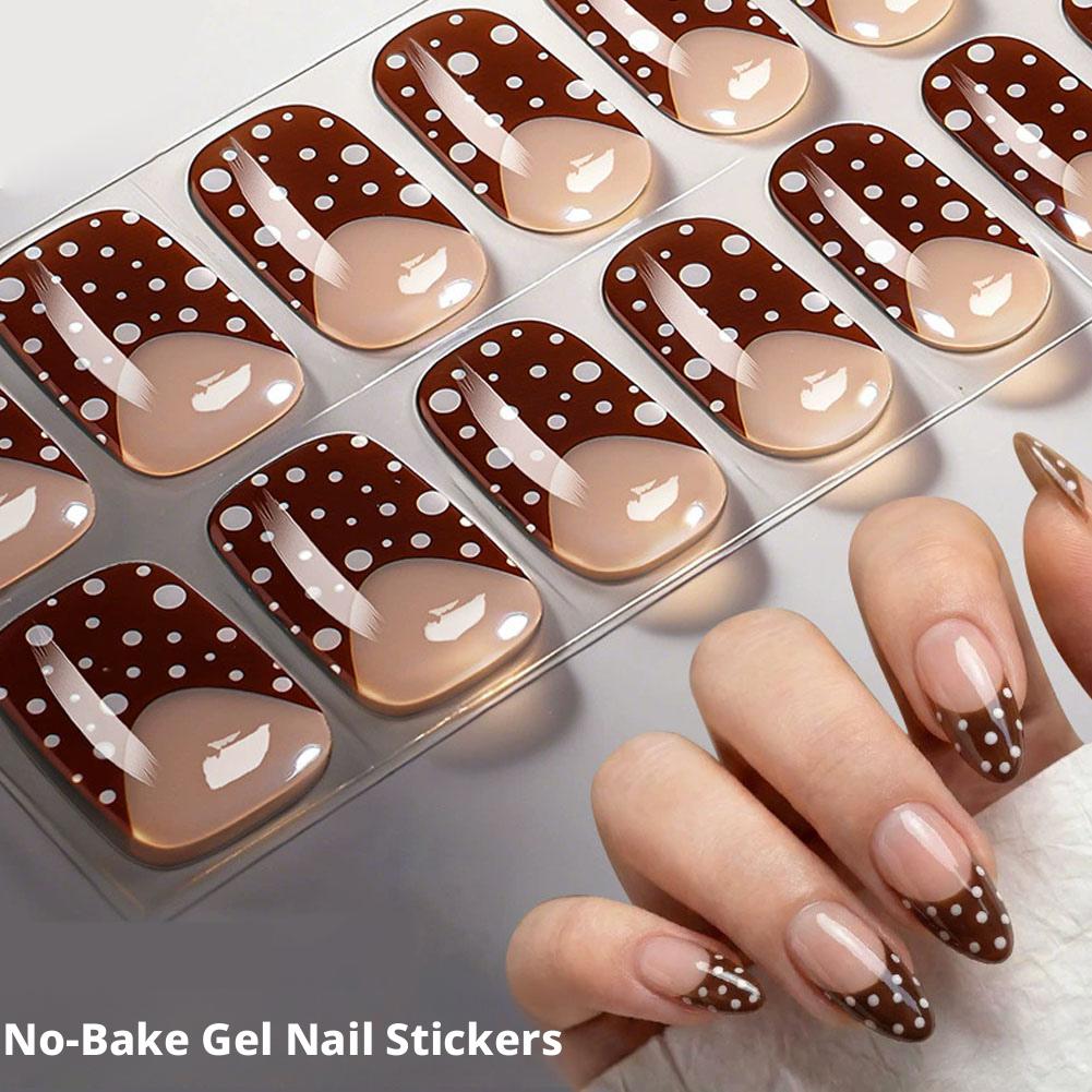 Polka Dot Gel Nail Strips Full - Full Cover Adhesive review and price