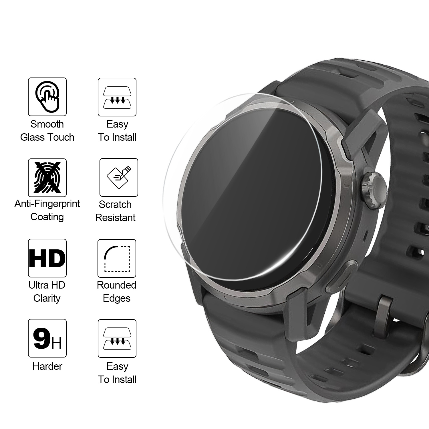 2Pcs Watch Protectors for Coro - Tempered Glass Screen 9H review and price